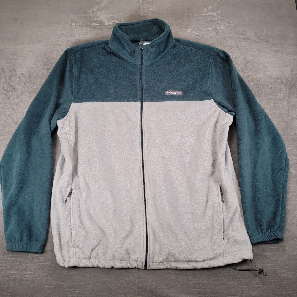 Columbia Fleece Jacket Full Zip Pockets Color Block Outdoor Coat 2XL